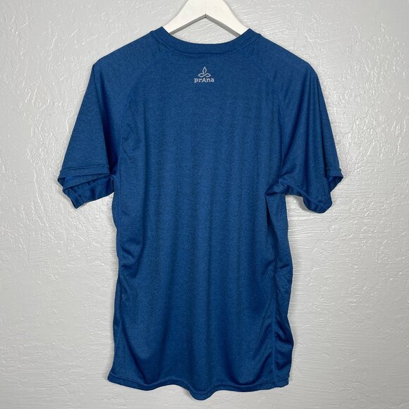 Prana Men XL Blue Short sleeve Crew Shirt Technical Athletic Workout Outdoor - Picture 6 of 9
